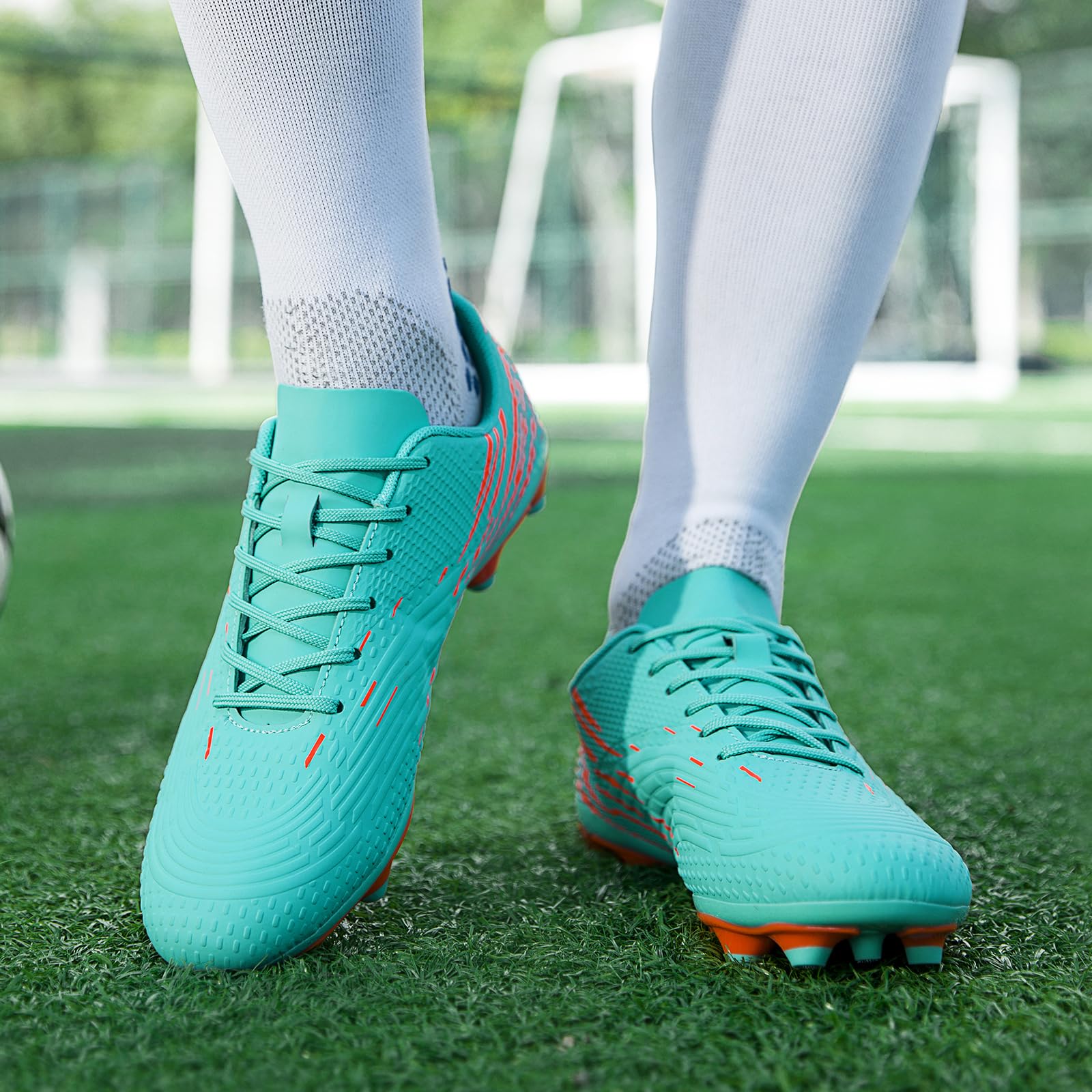 DimaiGlobal Scarpe da Calcio con Tacchetti​​ Uomo Donna Professionali Scarpe da Calcetto per Prato Artificiale Futsal e Allenamento per Interno/Esterno - Antiscivolo Junior