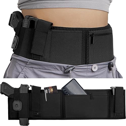 Funda para banda para el vientre para transporte oculto, fundas para pistola de vientre para hombres y mujeres, 380 0.315 pulgadas, banda de cintura