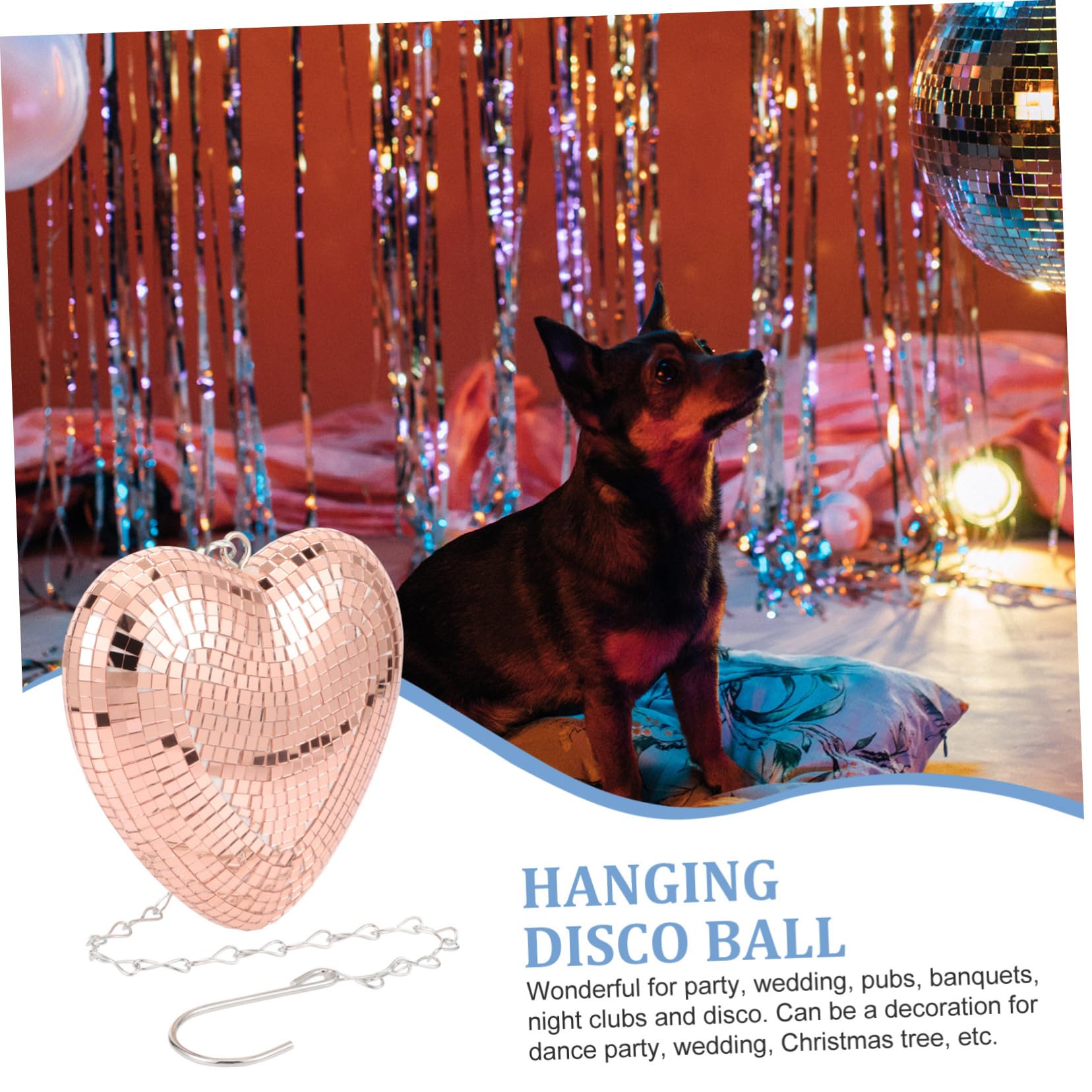 TOYANDONA Boule Disco En Forme De Cœur à Suspendre - Surface