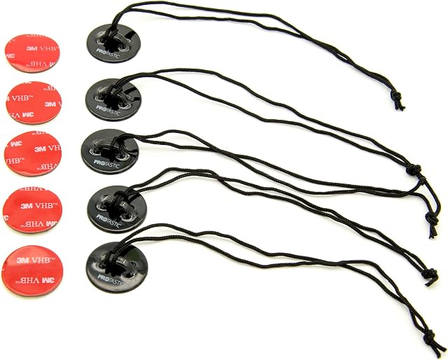 PROtastic Camera Safety Tethers & Strong Stickers for GoPro and SJCAM Action Camera Helmet Mounts - Pack of 5