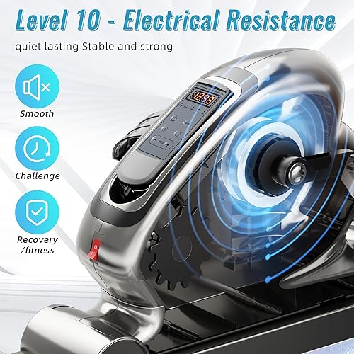 Miniatura 3 de Mini bicicleta estática con pedal eléctrico con base antideslizante mejorada, control remoto para interiores, debajo del escritorio, bicicleta para