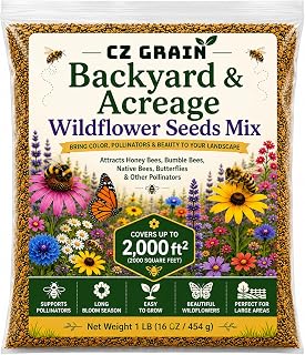 Backyard & Acreage Wildflower Seeds Mix | 1 lb Bulk Wildflower Seed Blend | Up to 2,000 Sq. Ft.