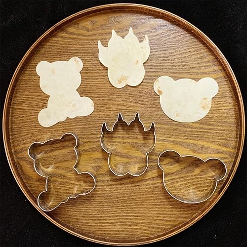 Miniatura 4 de Juego de cortador de galletas de oso de peluche, 3 piezas, cabeza de oso, pata de oso y oso de peluche, apto para lavavajillas, cortadores de