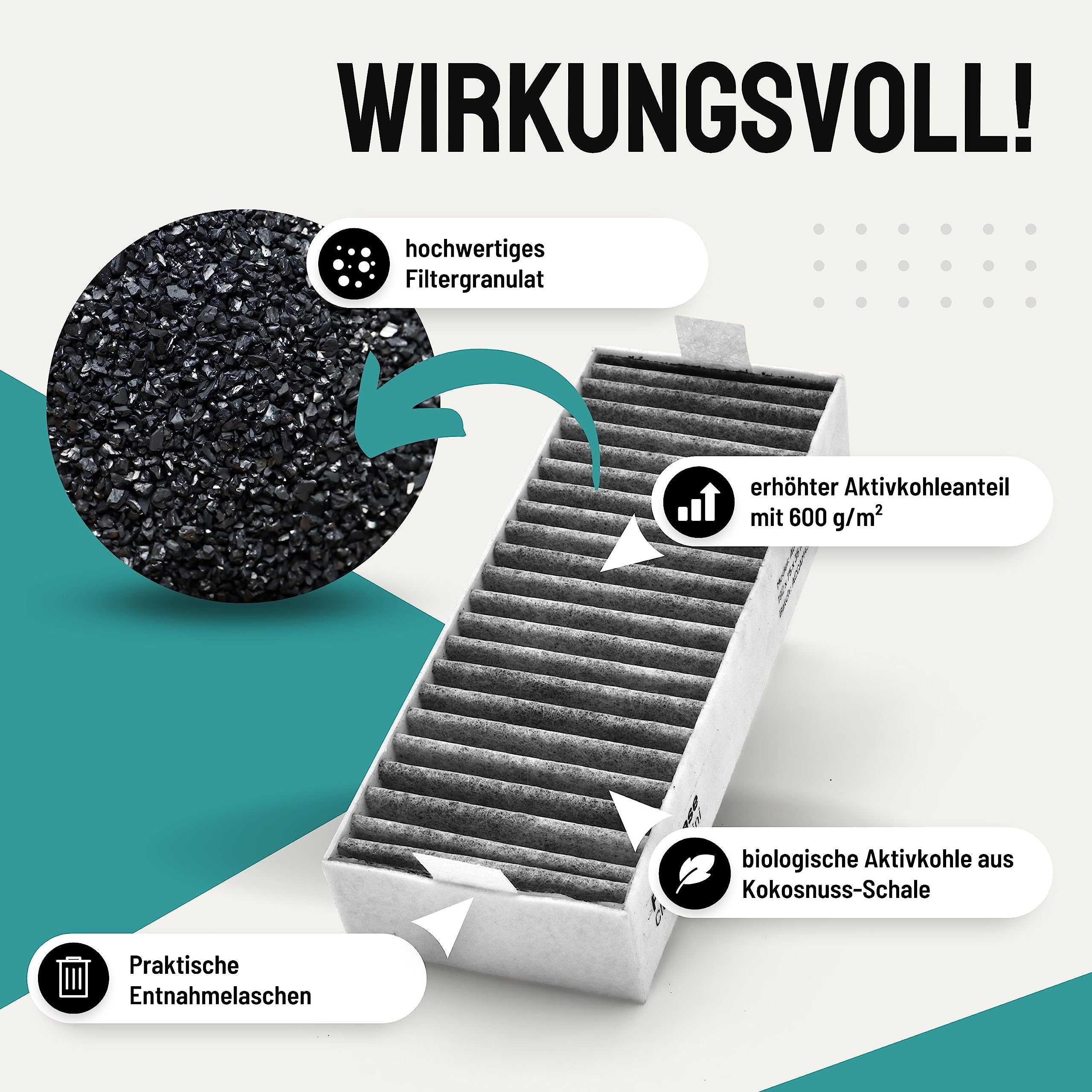 Aktivkohlefilter 4er Set 195x75x35 mm für Siemens Studioline HZ9VRCR0 Bosch HEZ9VRCR0 Neff Z821VR0 Gaggenau CA282111 Constructa CZ9VRCR0