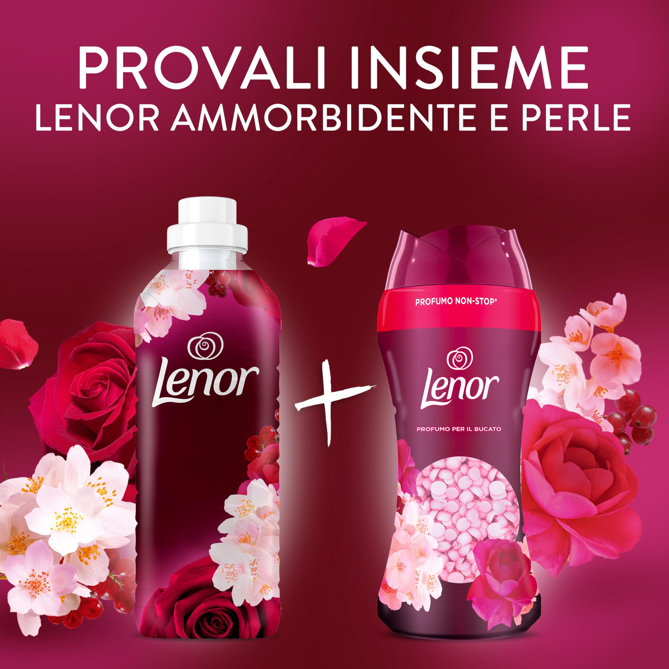 Lenor Ammorbidente Lavatrice Concentrato 440 Lavaggi (8X55), Gelsomino Scarlatto E Rose De Mai, Freschezza Che Dura 3 Volte Più A Lungo Con Tecnologia Olii Profumati