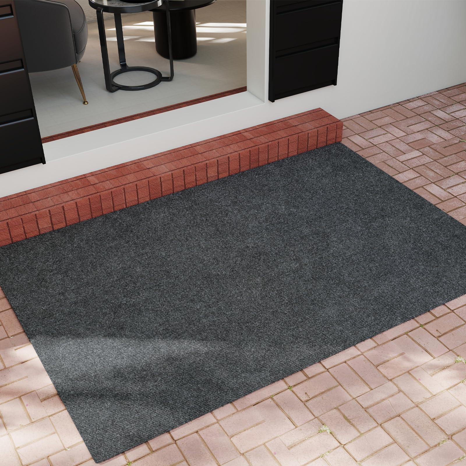bimiti Teppich Läufer Flur rutschfest 300x90cm Schmutzfangmatte | Teppichläufer Küchenteppich Waschbar Korridor Teppich Meterware Fußmatte für Wohnzimmer Schlafzimmer Küche Büro Flur, Grau