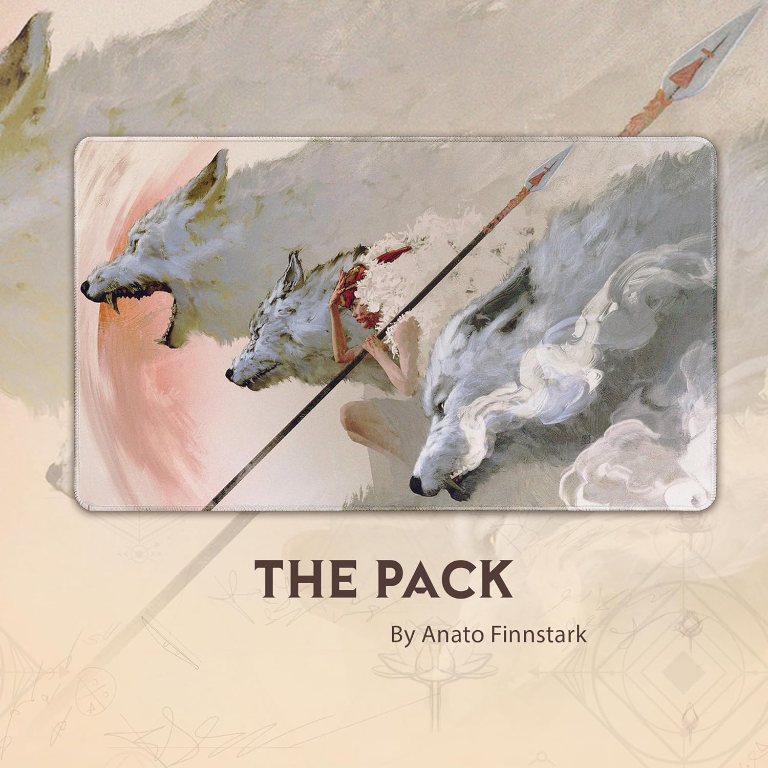 The Pack (Stitched) - MTG Playmat by Anato Finnstark, Mononoke Anime - Compatible with Magic The Gathering Playmat - Play MTG, YuGiOh, TCG - Original Play Mat Art Designs & Accessories