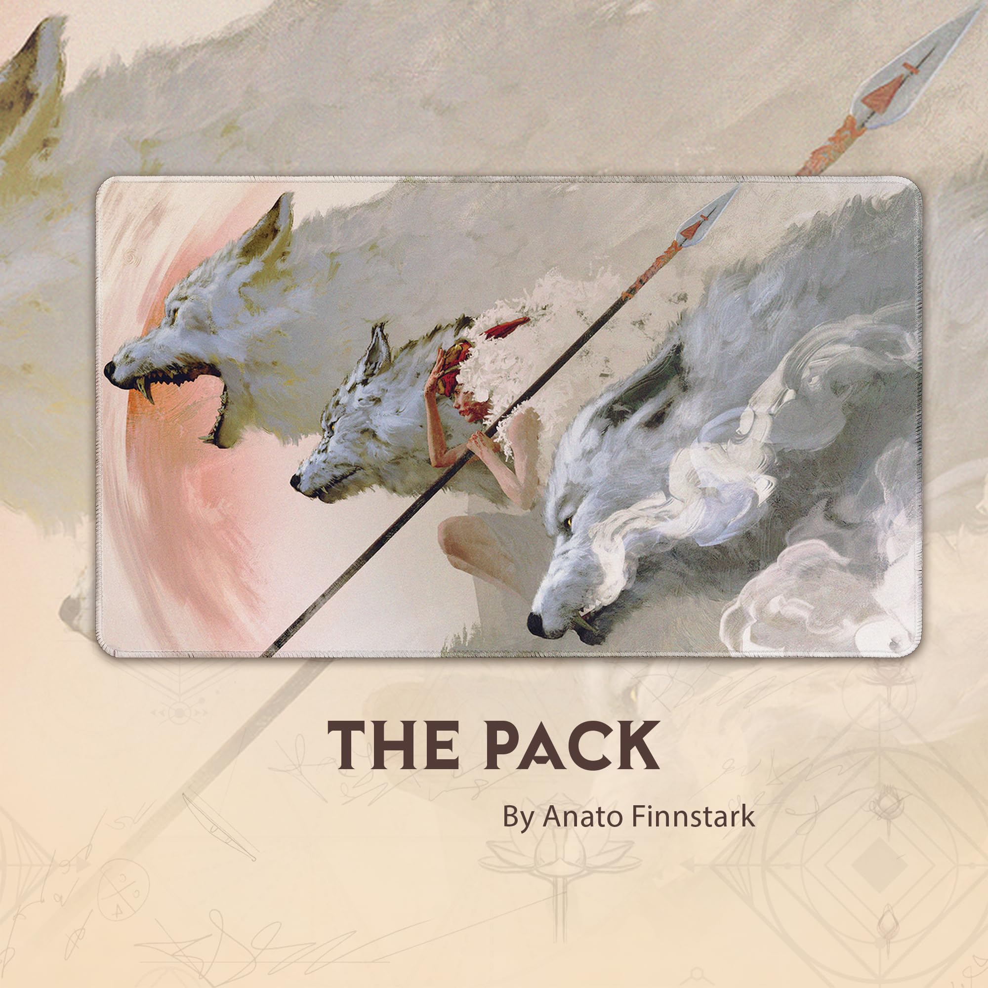 The Pack (Bordes cosidos) - Alfombra de Juego MTG de Anato Finnstark - Compatible con tapete de Juego Magic The Gathering - Juega a MTG, YuGiOh, TCG - Diseños Originales
