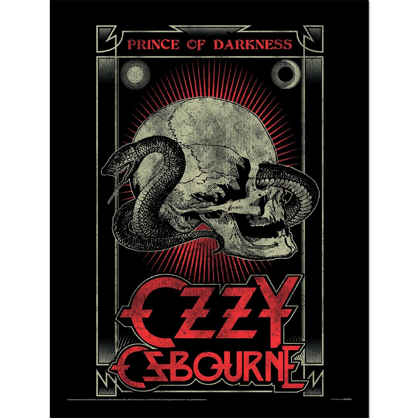 Pyramid International Ozzy Osbourne (Prince of Darkness) Collector Print 30x40cm – Official Licensed Rock Wall Art, Heavy Metal Music Poster for Fans