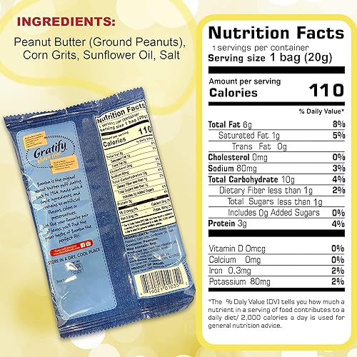 Miniatura 2 de Gratify Bamba - Paquete de bocadillos de mantequilla de maní con clip para bolsa, bocadillos naturales de mantequilla de maní (24 bolsas de 0.7