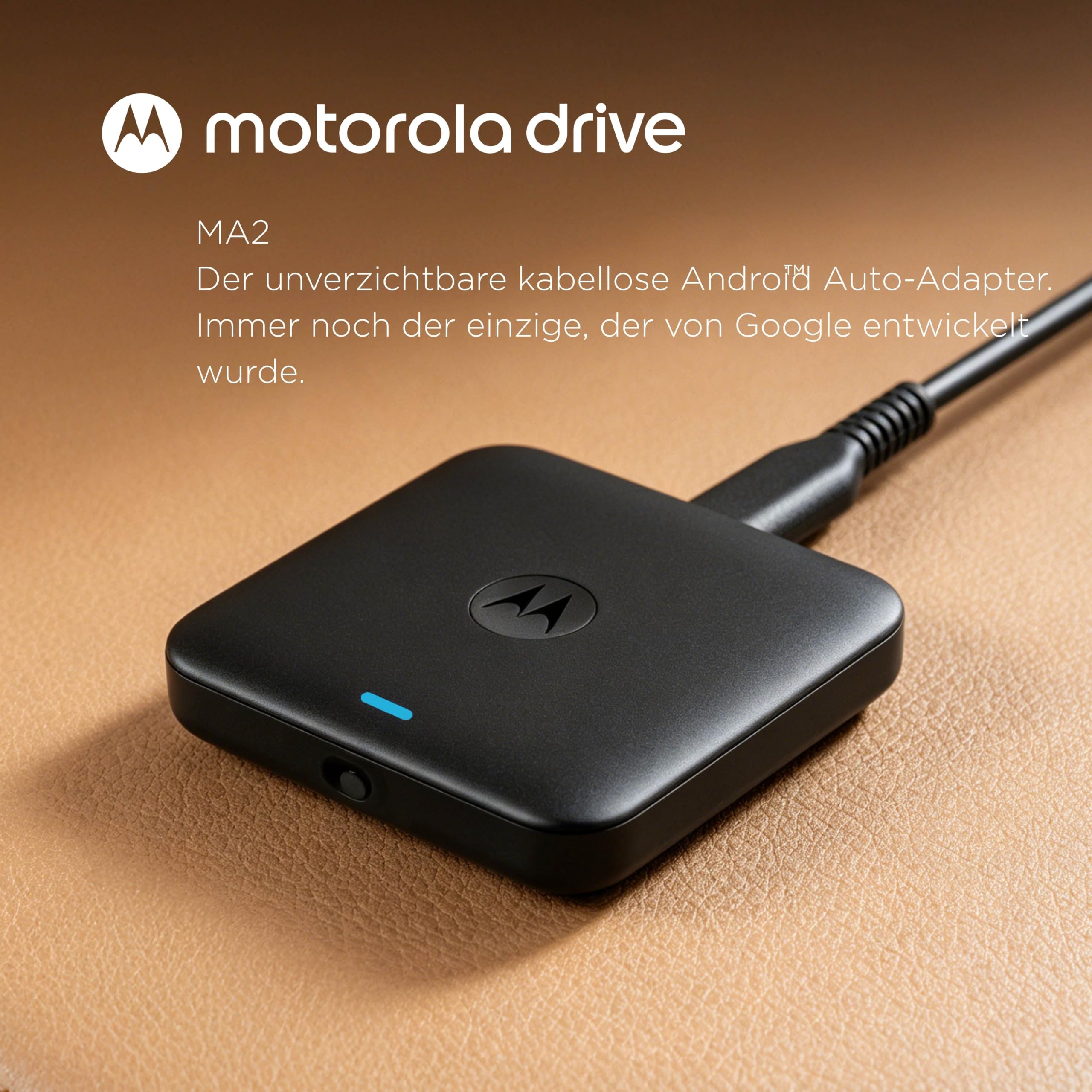 Motorola Drive MA2 Wireless Android Auto Adapter – entwickelt von Google | Wi-Fi 5 GHz | Automatische Bluetooth-Verbindung | USB-A und USB-C | Multipoint