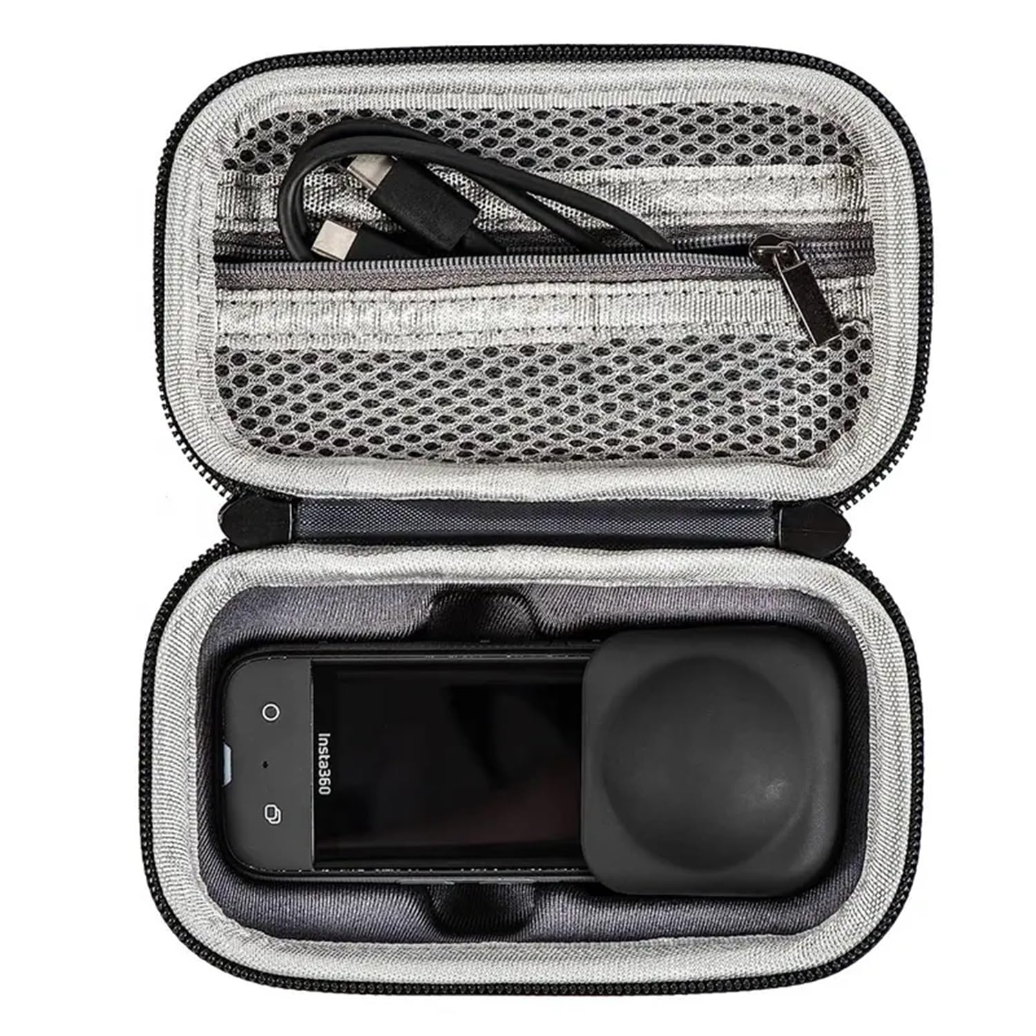 M.G.R.J® Portable Carrying Case Cover for Insta360 X3 / X2 Action Camera (Hard|EVA|Black)