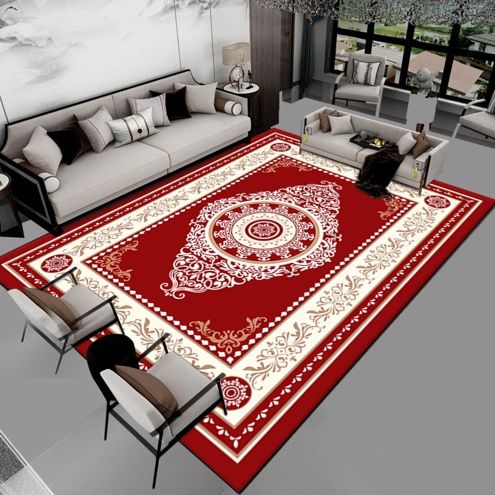Felpudo Entrada Casa Beige Rojo Blanca Alfombra Salon Lavable Alfombra Entrada Casa Exterior Poliéster Felpudo Exterior Lluvia Suave Alfombras de Habitacion Salon Antideslizante Tapete 100x150