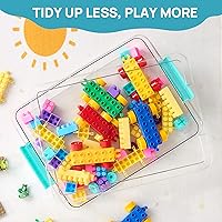 Vista 6 de Vtopmart - Paquete de 4 contenedores de almacenamiento de plástico de 6 cuartos de galón con tapas, contenedores sensoriales transparentes