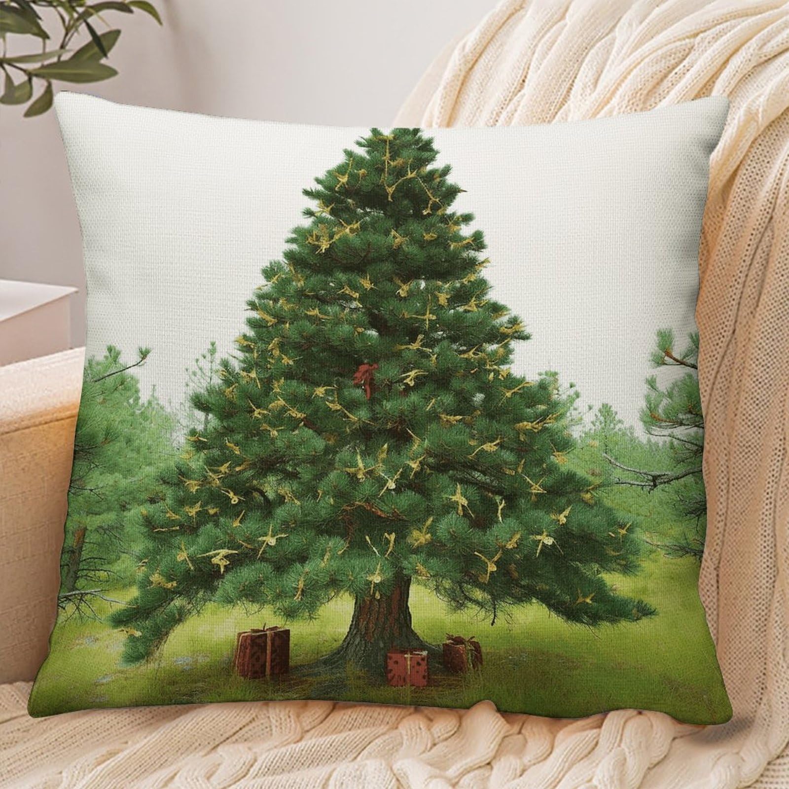 Fekiloot Style Garlad Pine Tree Pillowcase Pillow Sham Pillow Case