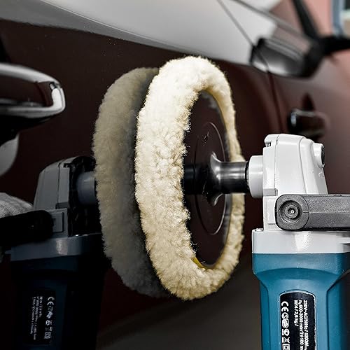 Miniatura 6 de Almohadilla para pulir de gancho y lazo para cortar y pulir compuestos 100 lana de 8 pulgadas