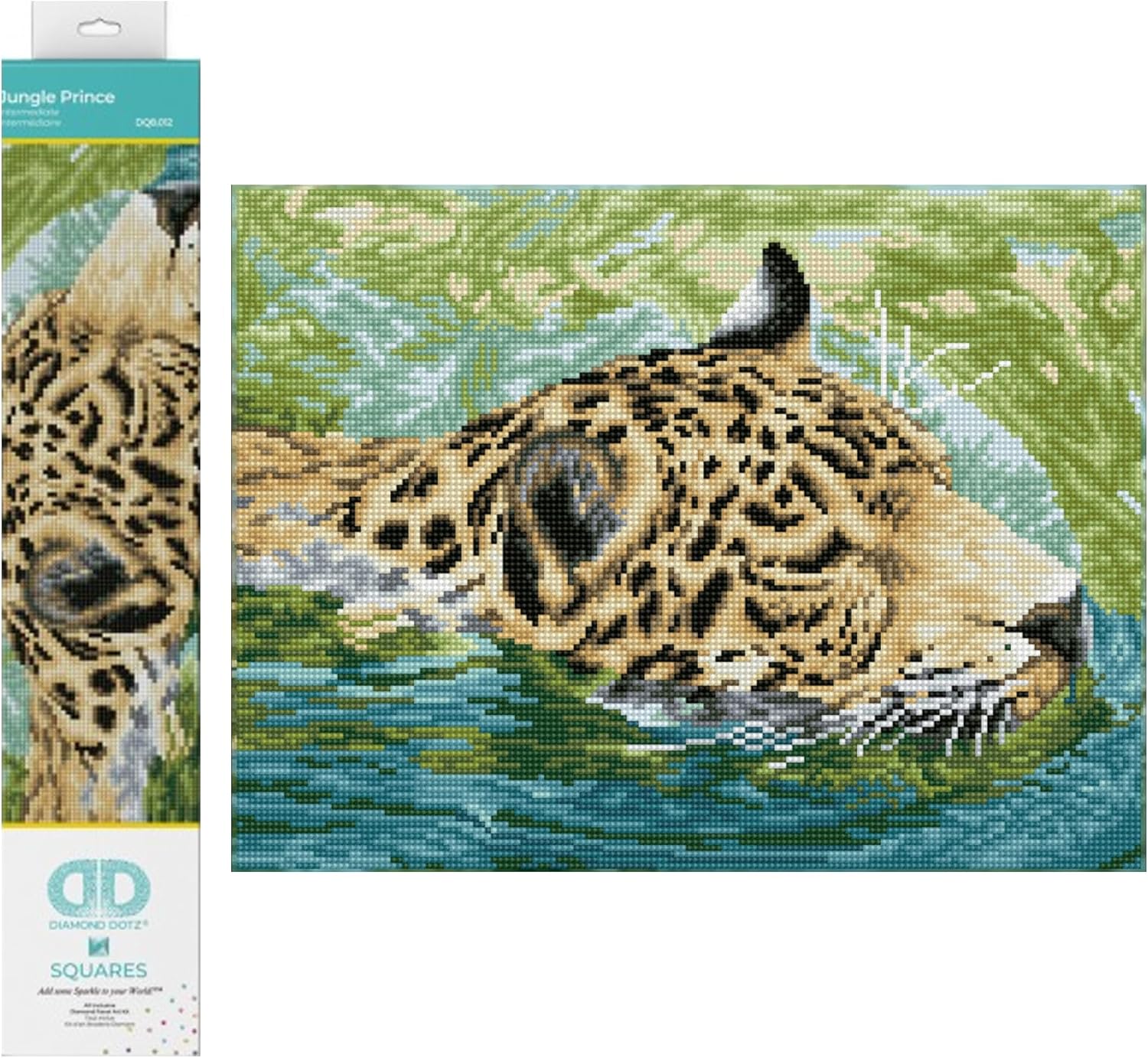 DIAMOND DOTZ Jungle Prince Animal Diamond Painting Kits for Adults - Diamond Art Kits a Relaxing Creative Craft Kit with Dotz Gems 12.2"x16.1"