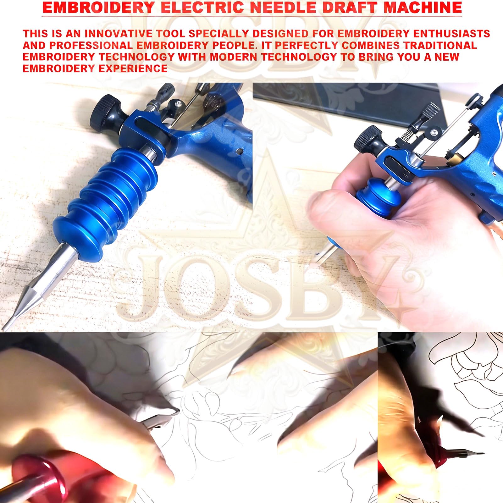 Máquina eléctrica para bordar con aguja, con velocidad ajustable para crear patrones murales, para vestidos de novia, ligera y silenciosa, ideal para bordados creativos de bricolaje, para sastrerías