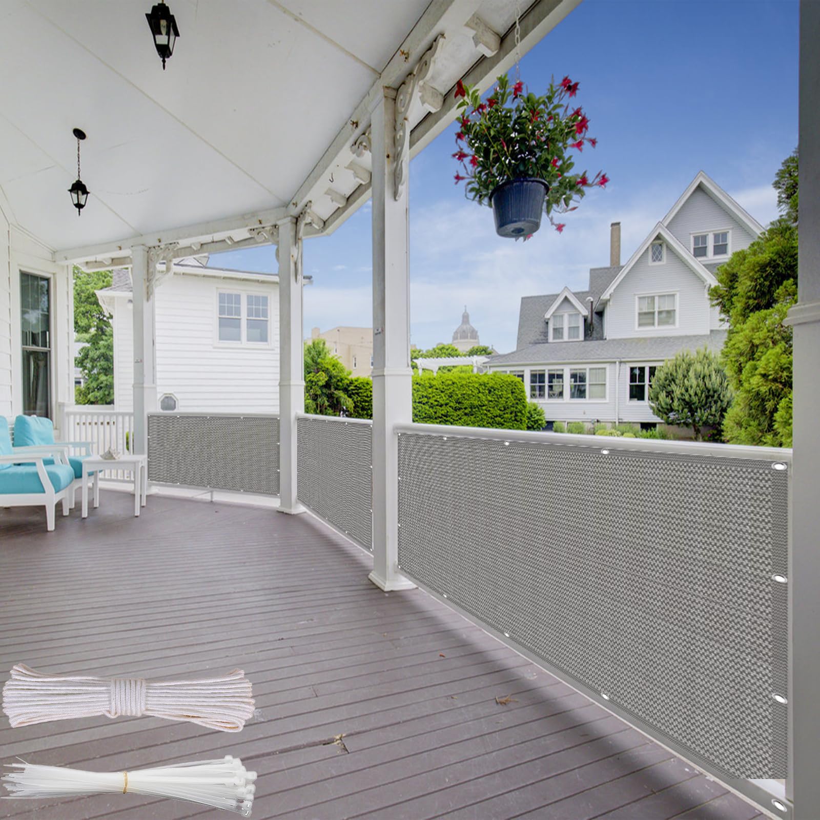 Brise vue jardin idéal pour balcon et terrasse ombragée gris