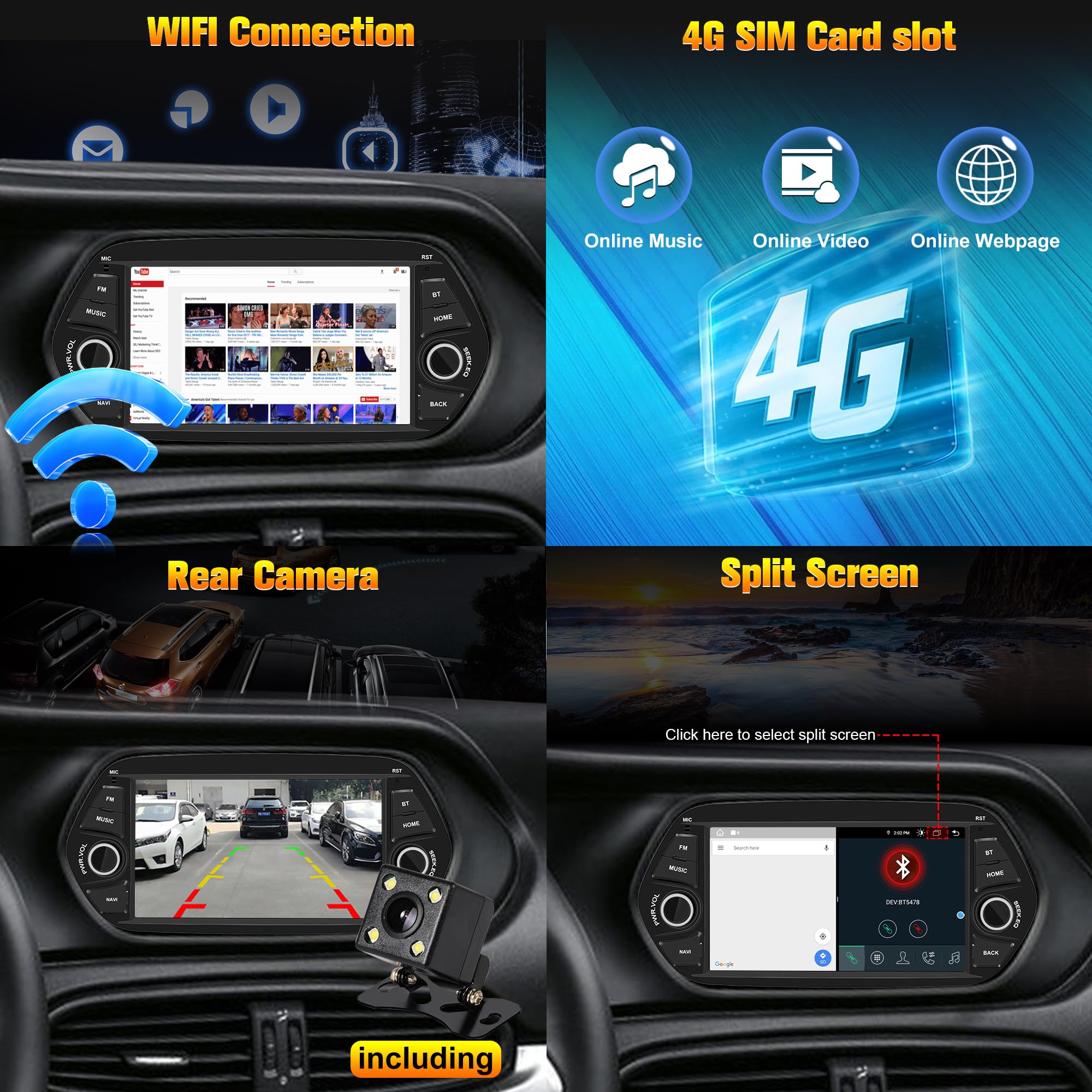 Android autoradio per FIAT TIPO EGEA 2015-2017 Android schermo stereo radio GPS Wireless Carplay, Android Auto, navigazione, Bluetooth, WIFI, FM/AM Radio [4G RAM+64G ROM]