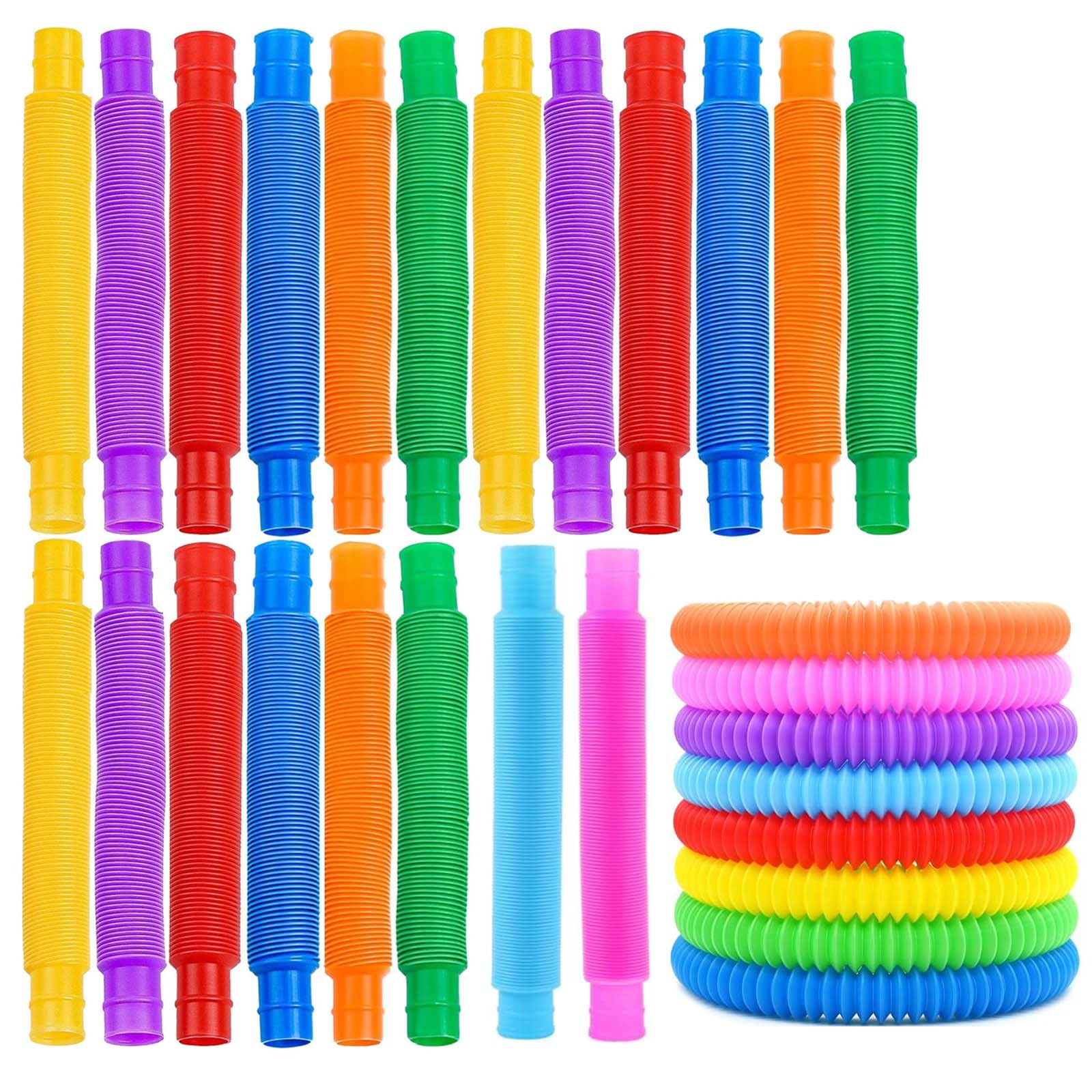 20 Pcs Pop Tubes, Sensory Tubes, Colorful Fun Air Tubes Toy Sensory Toys Applicable to All Groups Increase the Fun Calm the Mood
