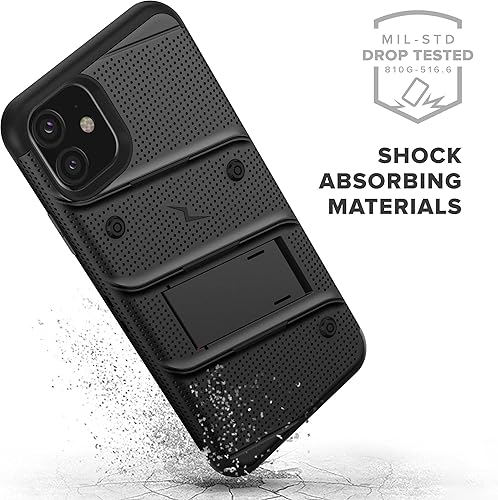 Miniatura 4 de ZIZO Bolt Series - Funda para iPhone 11, protección contra caídas de grado militar con soporte incluido y clip para cinturón, cordón de vidrio