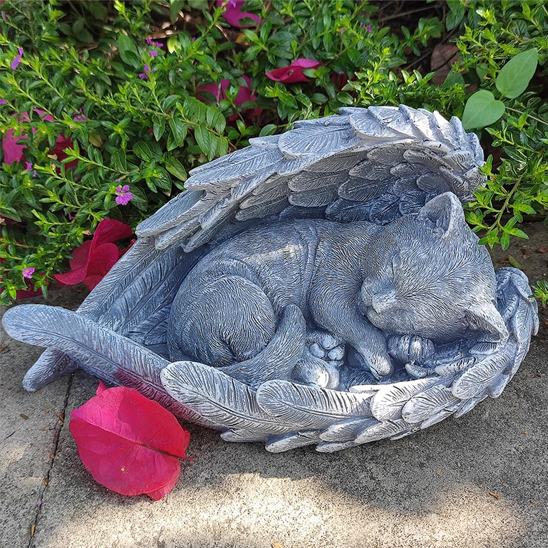Angel Cat Memorial Stones Cat Headstone Memorial Garden Stone Cat Tombstone Pet Grave Markers for Cat Pet Memorial Gift Loss Sympathy Gifts for Cats