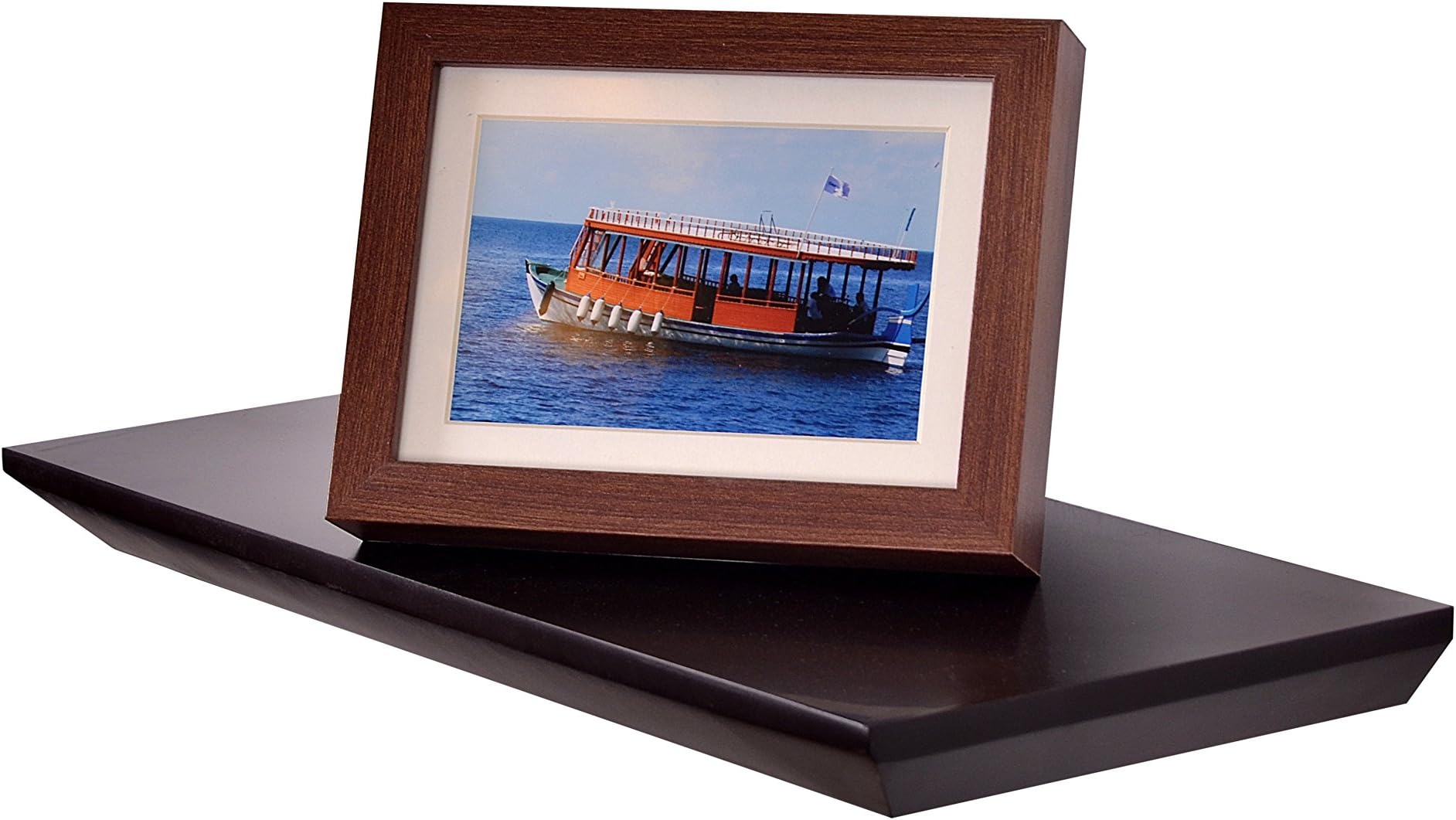 Welland Beveled Display Wall Floating Shelf (Espresso, 18-Inch)
