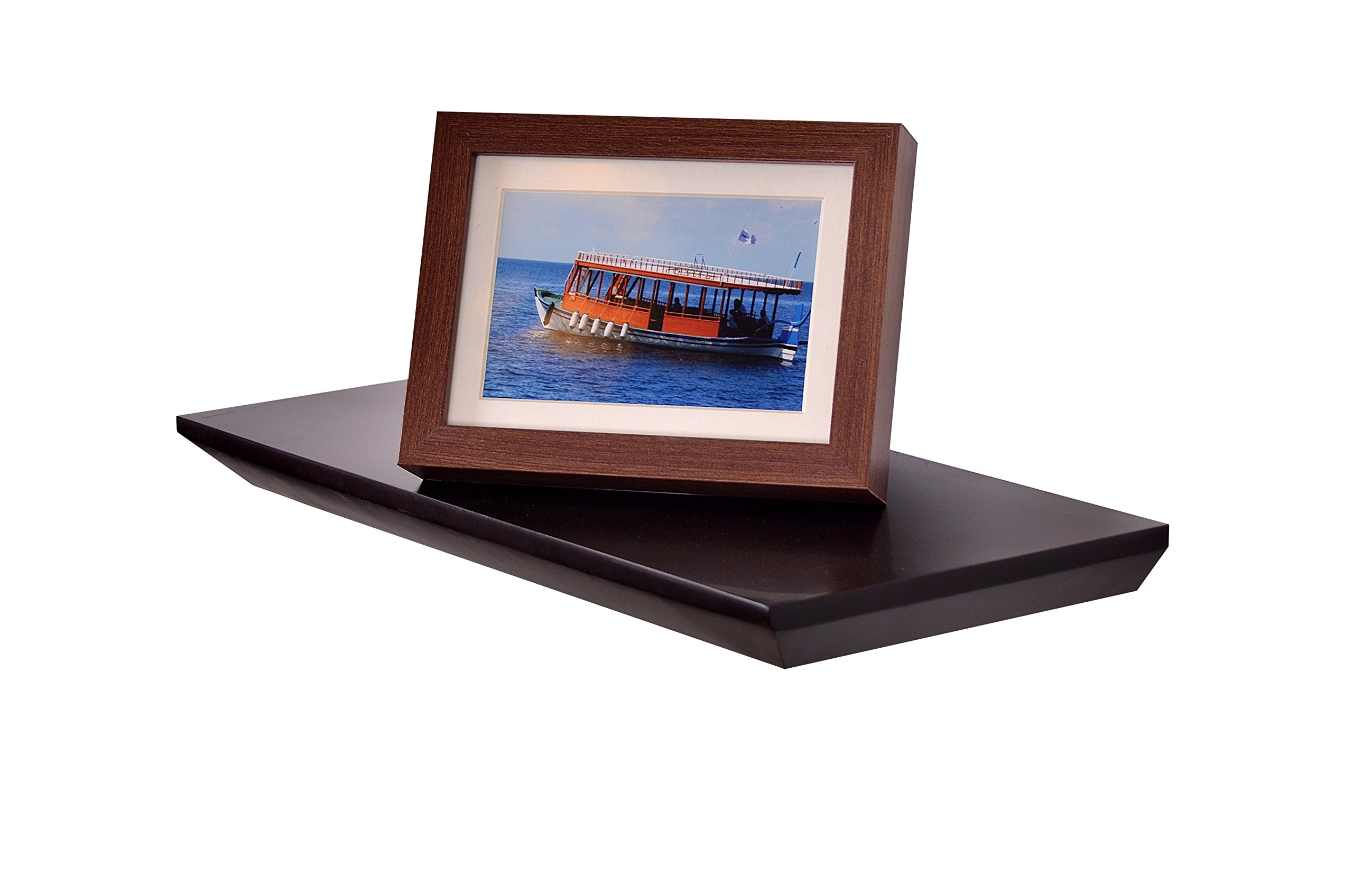 Welland Beveled Display Wall Floating Shelf (Espresso, 18-Inch)