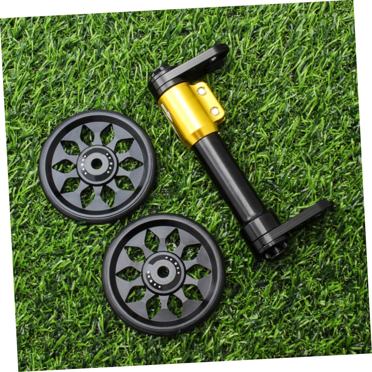 KOMBIUDA Barra Di Estensione Easy Wheel Robusto Portabici Pieghevole 13 Pezzi Parti in Alluminio Nero