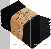 Vista 5 de Utopia Kitchen - Servilletas de tela negras [paquete de 12, 50 x 50 cm], mezcla de algodón absorbente, lavables y reutilizables para cena