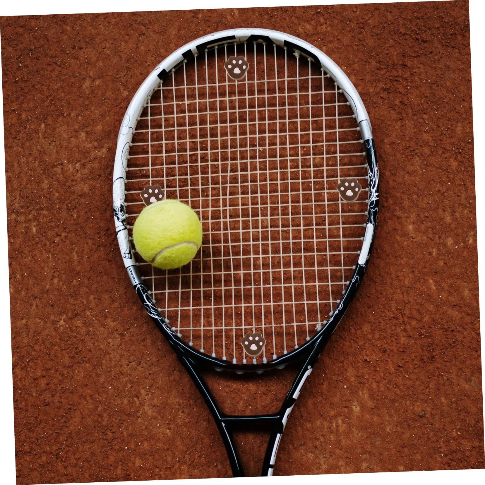 KICHOUSE 6Pcs Cartoon Tennis Racket Vibration Dampeners Rubber Shock Absorbers for Enhanced Stability and Control Lightweight and Easy to Use Tennis Accessories