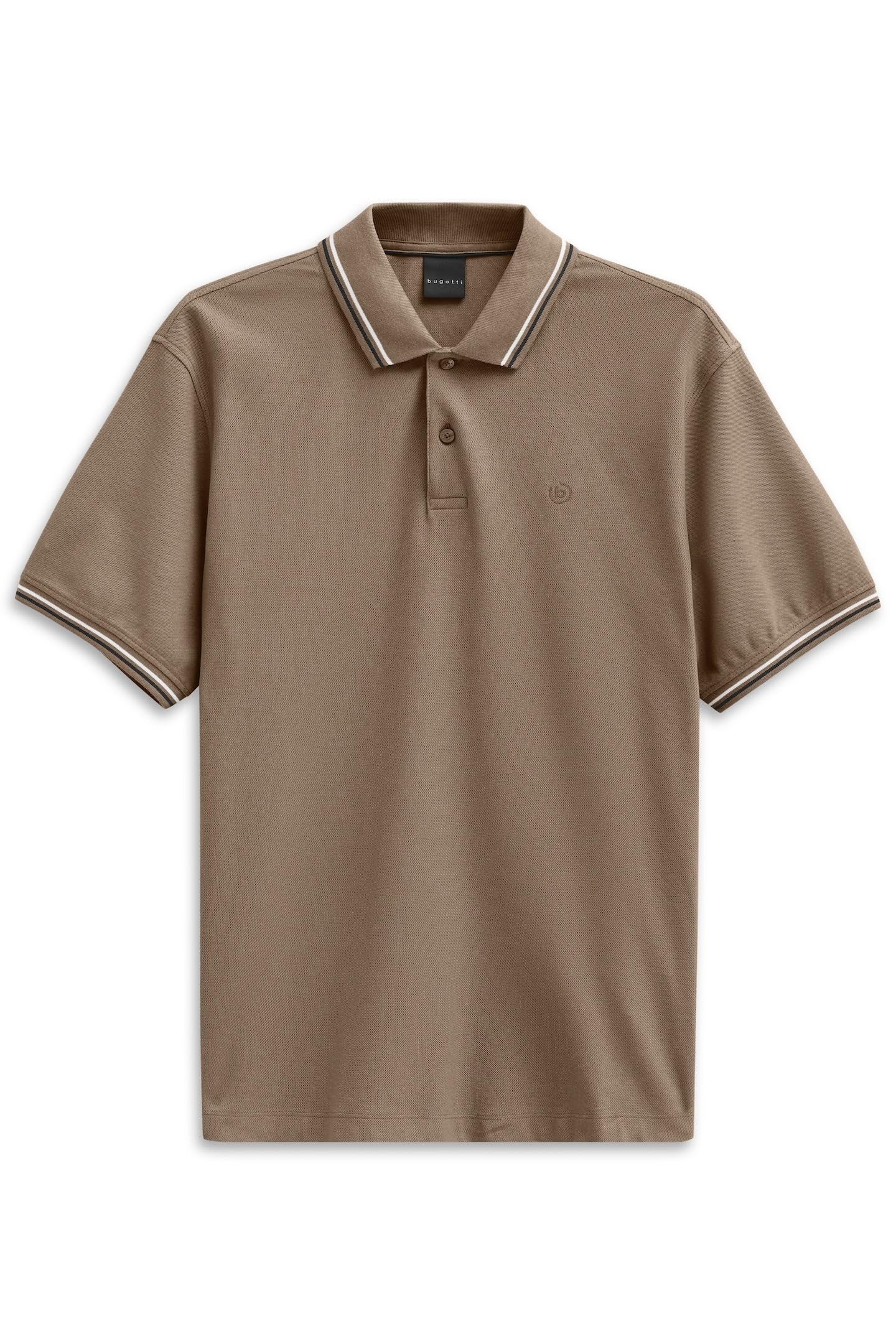 bugatti Men's Polo Shirt Cotton Modern Fit Basic, 60-Taupe, L