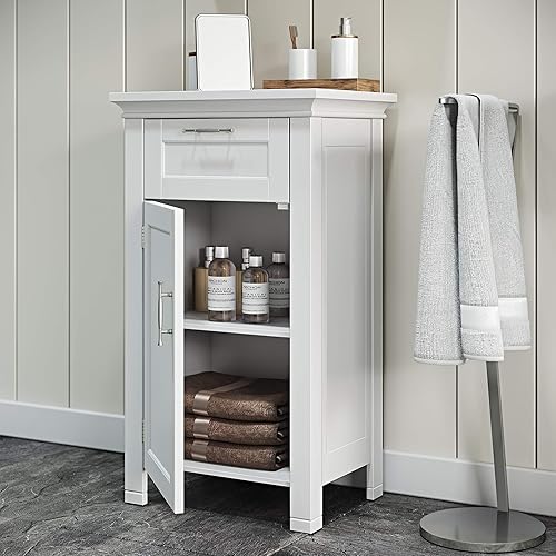 Miniatura 2 de RiverRidge 06-037 Somerset Single Door Floor Storage Cabinet, White Blanco,Gris