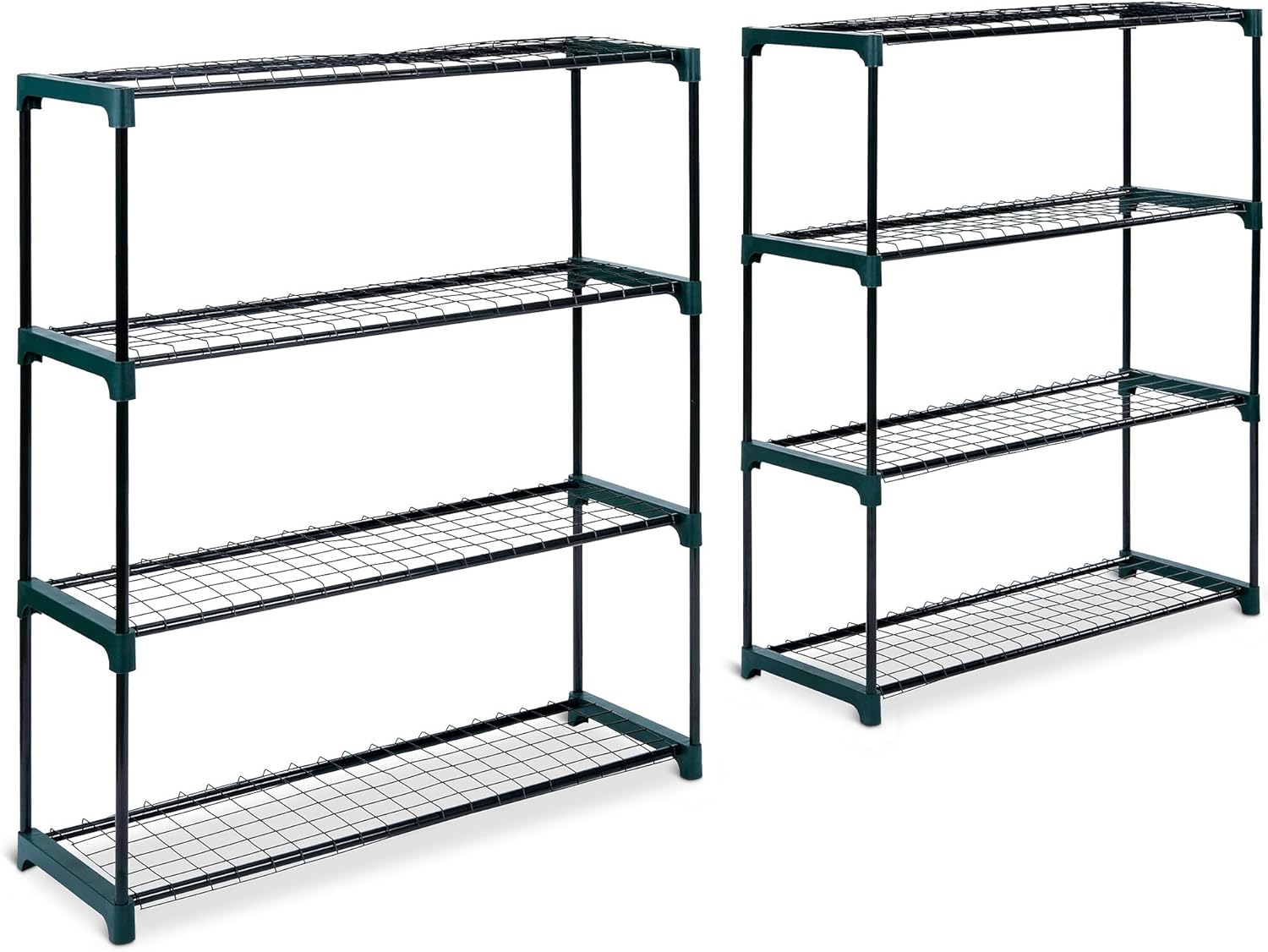 VonHaus Greenhouse Staging Unit – Shelving for Greenhouse – 4 Tier Steel Shelves/Shelving for Garden, Green House, Shed, Garage – Storage Racking Outdoor Plant Stand Display - Pack of 2