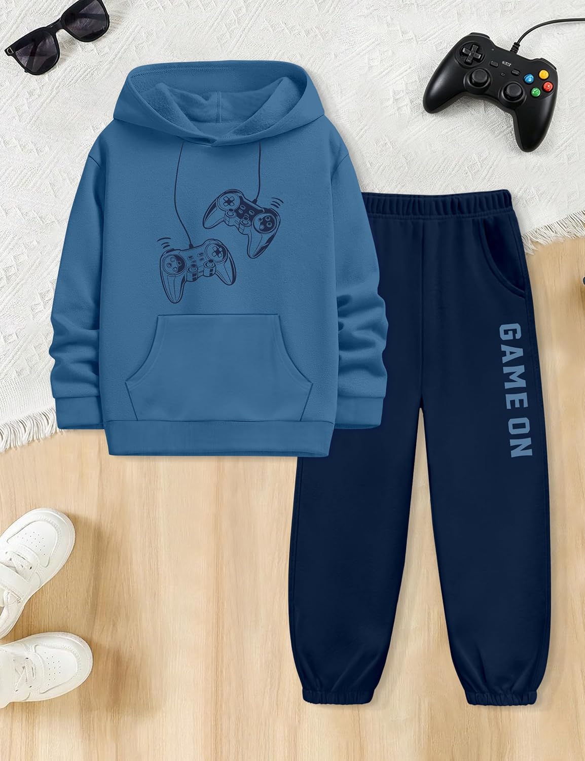 Boys Clothes Hoodie and Joggers Set Game Print Boys Outfits 6-12Y