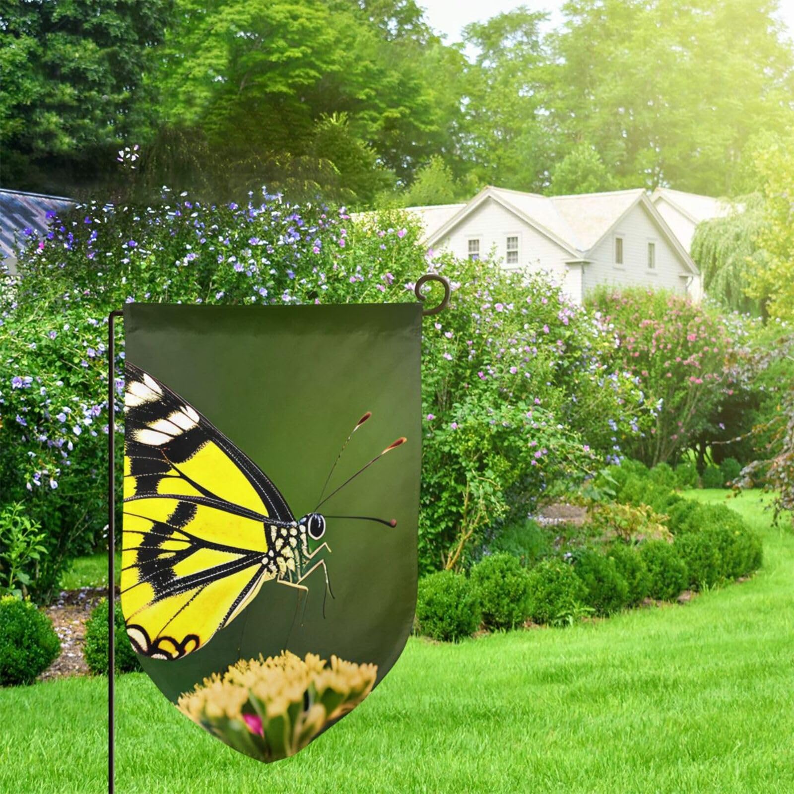 Baccessor Sommerflagge Mit Blumen & Schmetterlingen – 32,5 X 45,7 Cm, Doppelseitig, Aus Wetterfester Sackleine