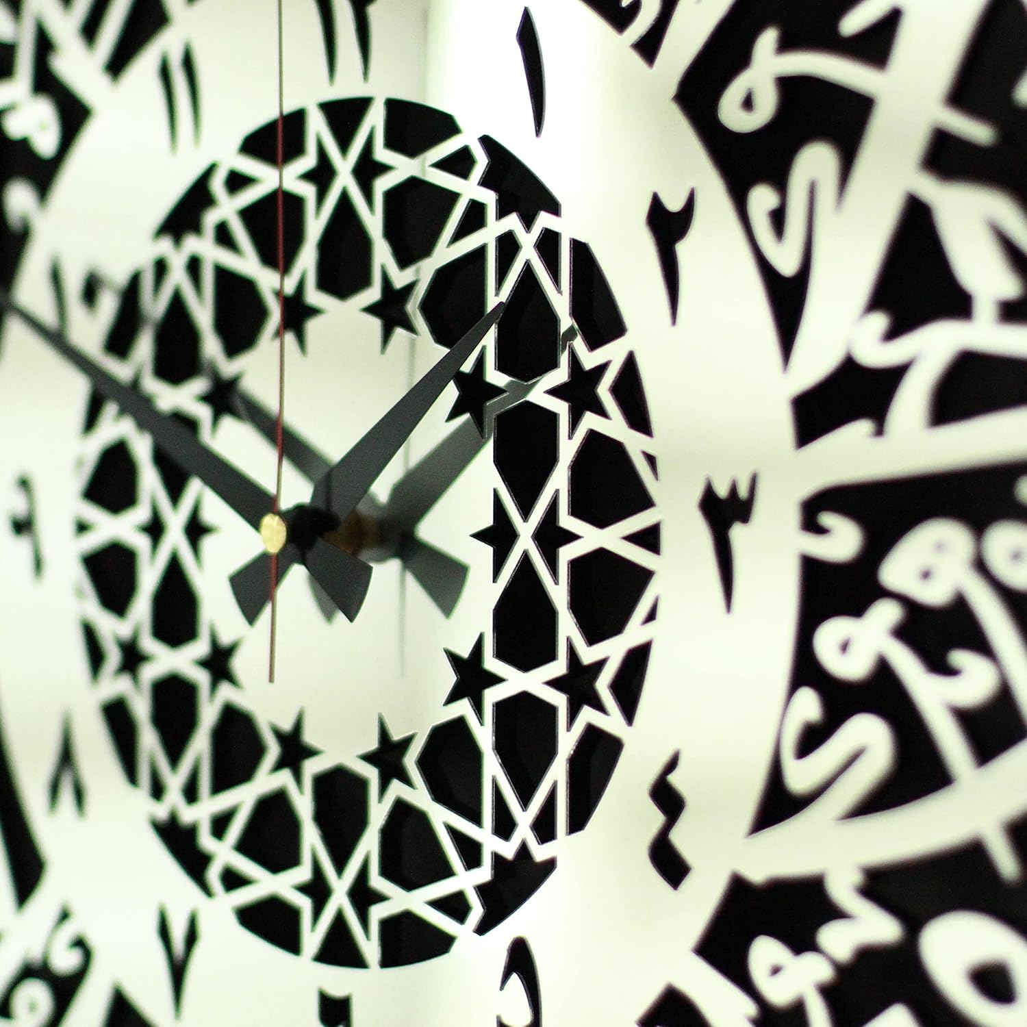 iwa concept Wooden Acrylic Ikhlas Clock | Islamic Ramadan Wall Decorations | Modern Muslim Housewarming Gift | Arabic Calligraphy | Quran Art (Silver)