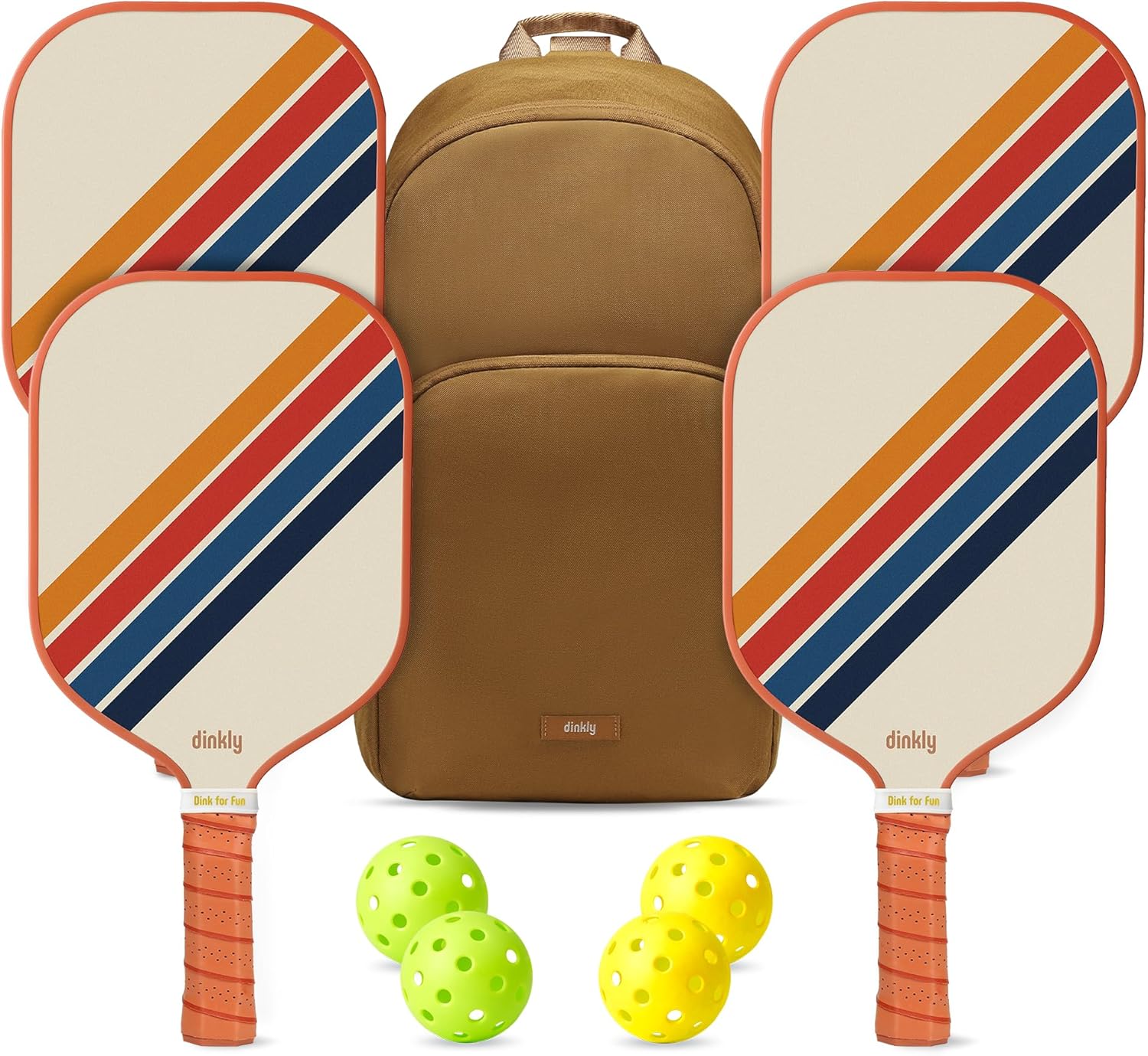 Product image of Pickleball Paddles Set of 2/4 - USAPA Approved Graphite/Fiberglass Pickleball Racket, 2/4 Pickleball Rackets, 4 Balls and 1 Portable Carry Bag, Pickle Ball Set for Men Women