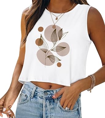 Crop Tops for Women Tank Summer Casual Sleeveless Loose Fit Basic Shirts 2026