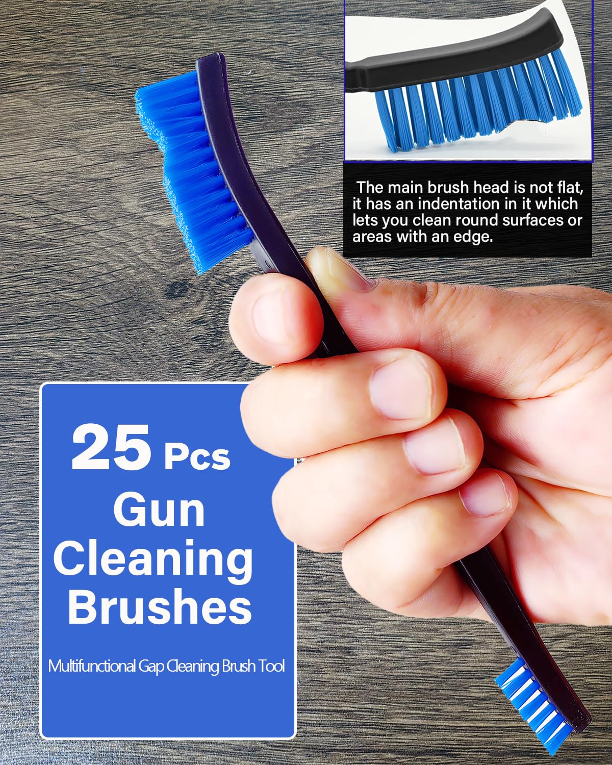 30 Pack Gun Cleaning Brushes Set Included:25 Nylon7-Inch Double-Ended Cleaning Brushes with Plastic Handle-5 Wire Brushes