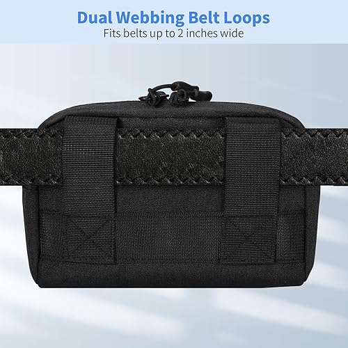 Miniatura 4 de KENOBEE EDC - Riñonera de lona encerada resistente al agua para hombres y mujeres, con cremalleras YKK para viajes, senderismo, al aire libre, Negro