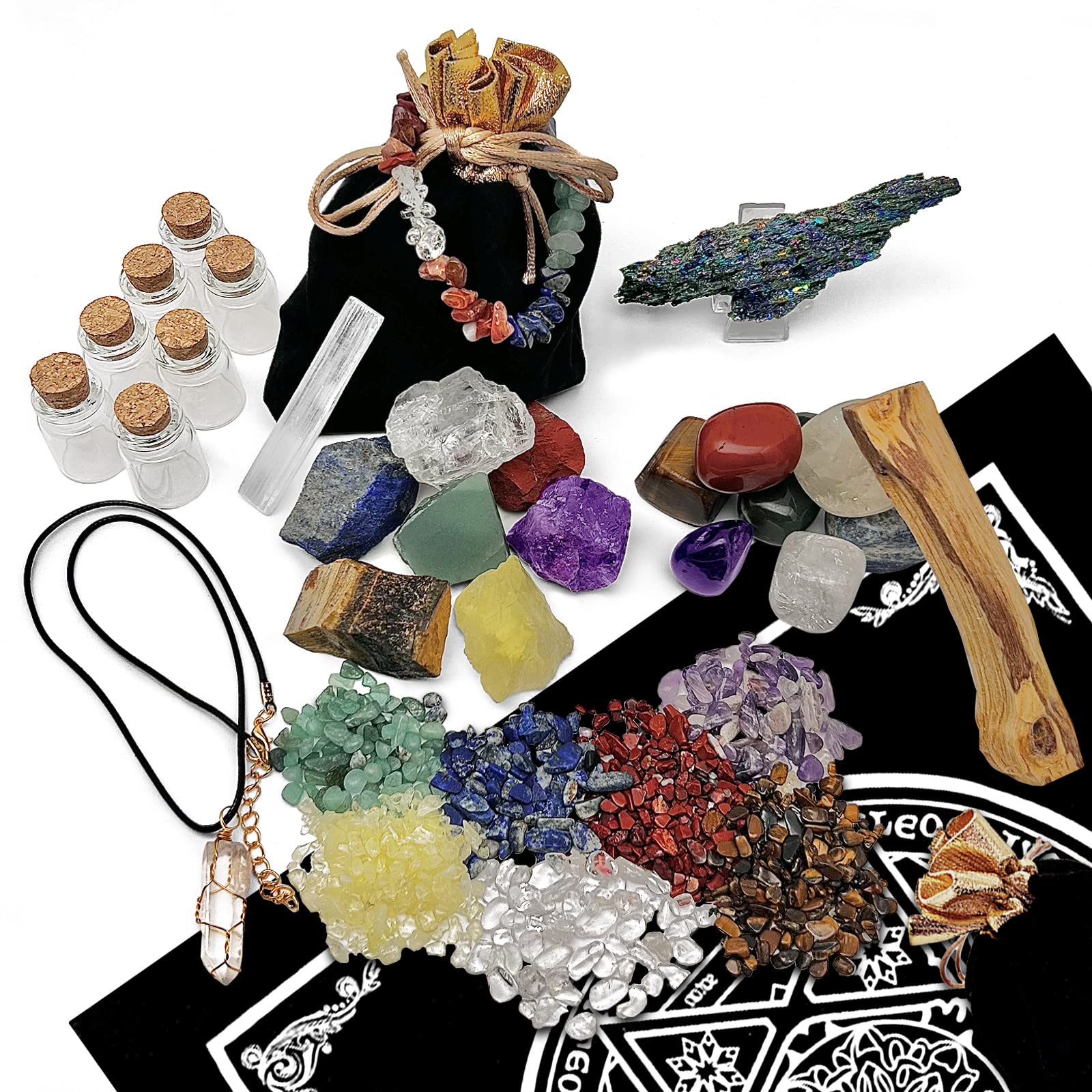 Photo 1 of Reiki Healing Crystal Set Natural Raw Stones Crystal for 7 Chakras,Fountain Rocks?Cabbing,Cutting, Decoration,Polishing, Wicca (30 Packs)