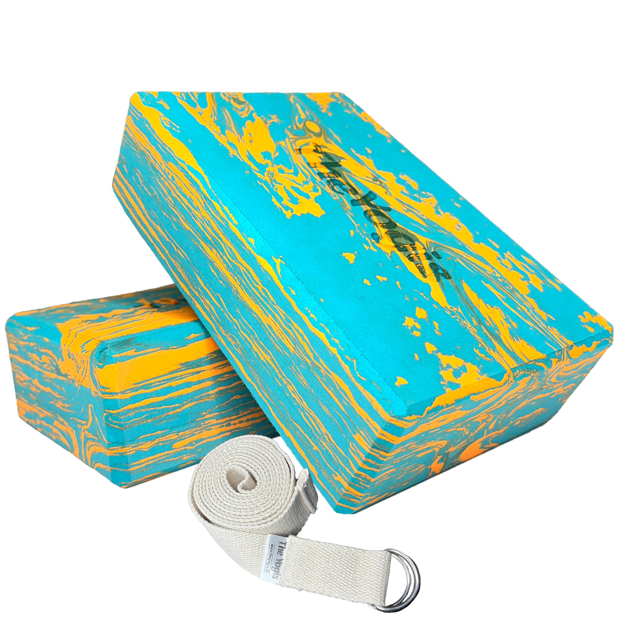 The Yogis Yoga Block | Yoga Brick (Set of 2, Extra Large Size), High-Density Premium EVA Foam Material for Strength, Balance, and Flexibility, Regular Size (9 x 6 x 3 inches, Set -2 with Belt) (B0DB6C968W) Amazon Price History, Amazon Price Tracker
