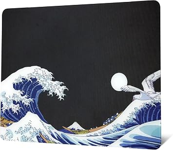 Glass Gaming Mouse Pad,XVX Black Coral Ocean Pattern Mouse Pad Professional Large Mouse Mat 410mm x 310mm Special Glass Surface Improve Accuracy and Speed