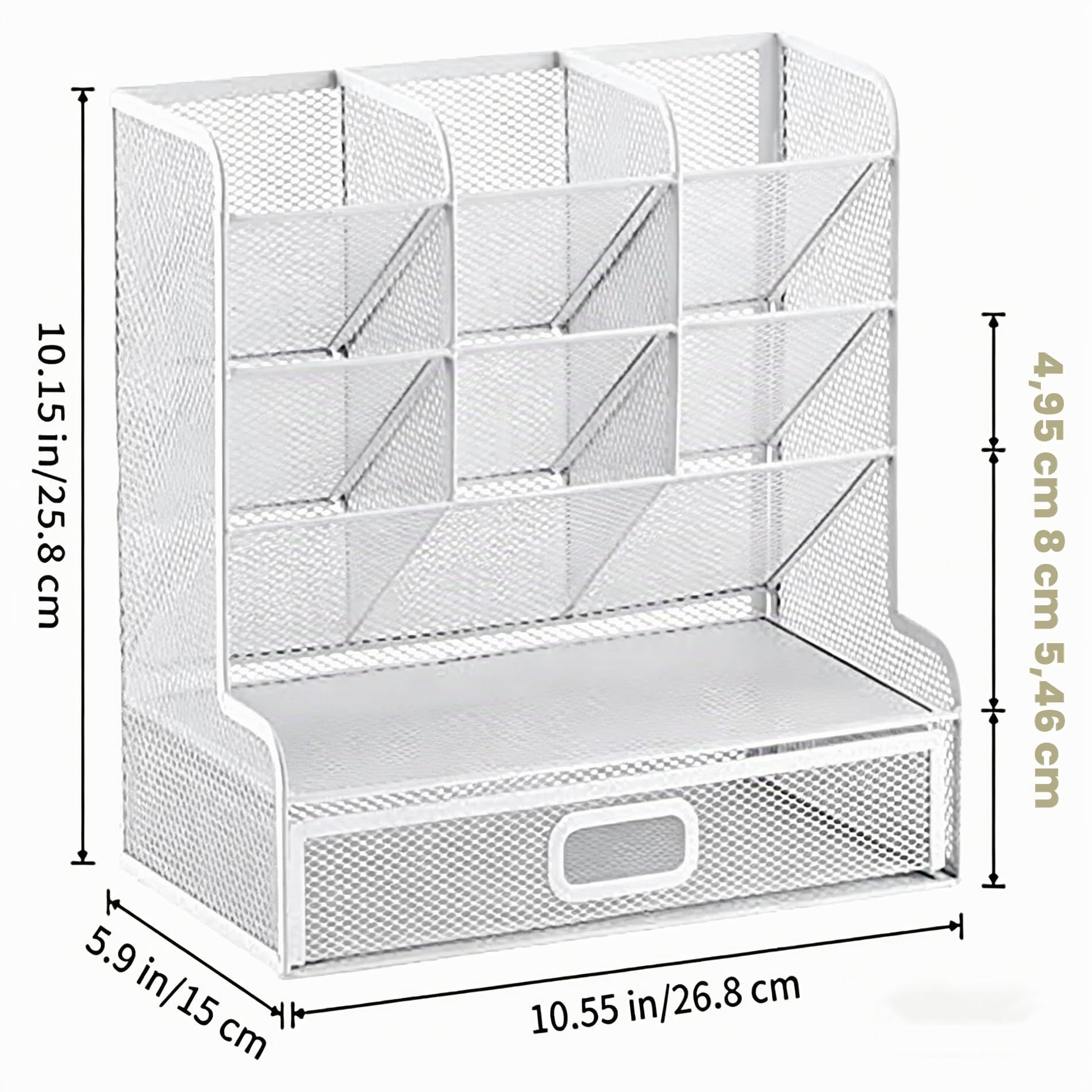 Marbrasse Organizer Scrivania con Cassetto,Multifunzione Porta Penne per Scrivania,Organizzatore Scrivania per Ufficio Casa Forniture Scola(Blancio)