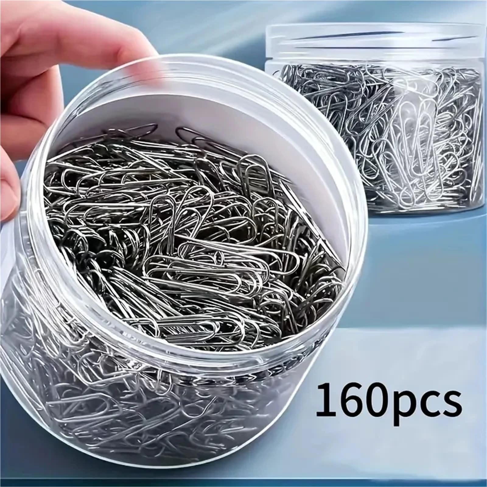 Lot de 1 000 trombones en métal gris clair pour bureau, école, maison
