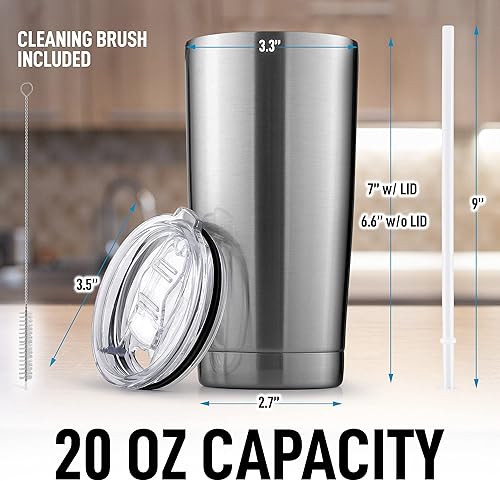 Miniatura 10 de Zulay - Taza de café aislada de 12 onzas con tapa, taza de campamento de acero inoxidable con asa, taza aislada al vacío de doble pared Duracoated