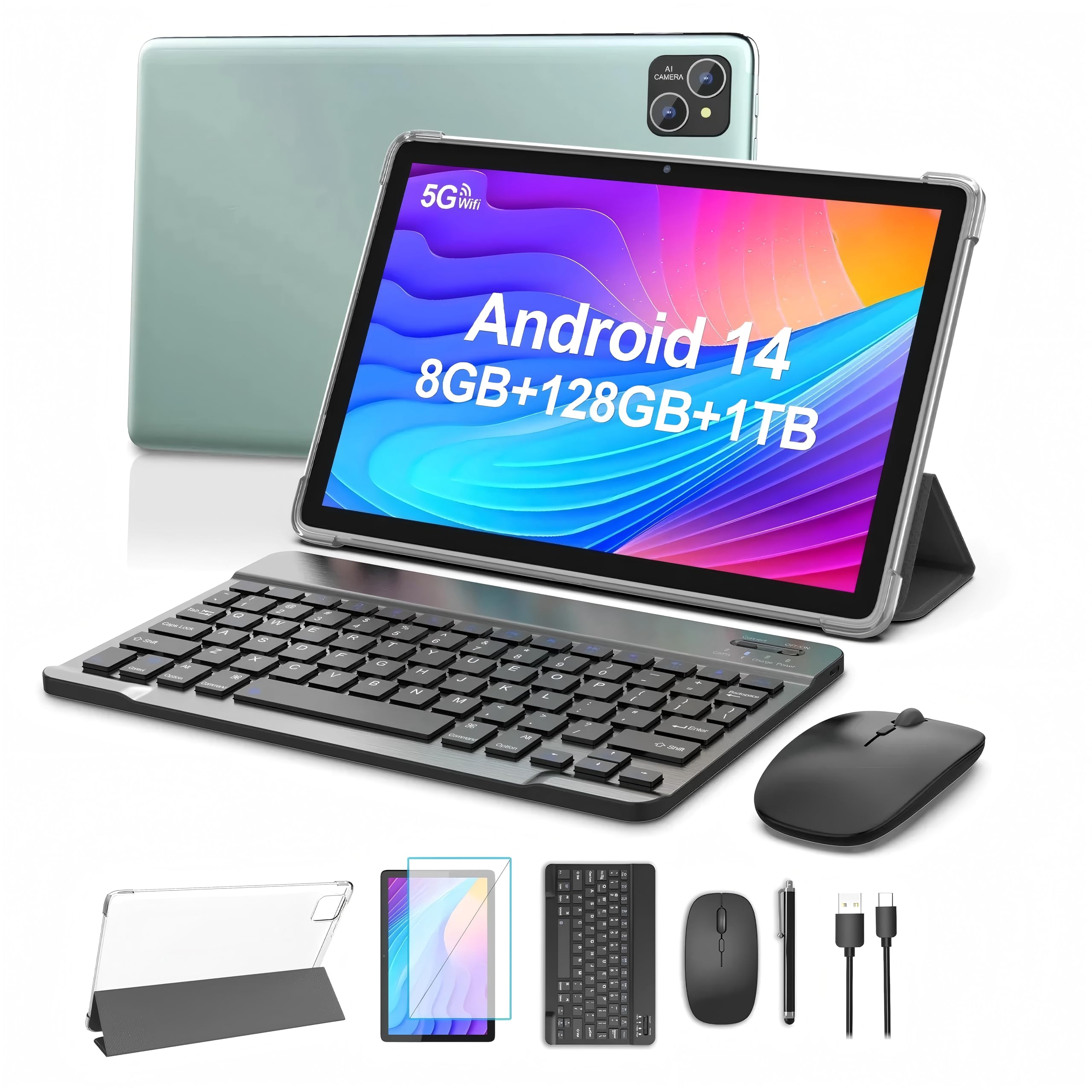 Amazon.com: Android 14 Tablet 10.1 inch Tablet, 128GB ROM+8(4+4