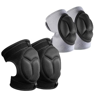 2 Pairs Ski Protective Knee Pads Elbow Pads,Thickened Ski Knee Pads Elbow Pads Set for Kid & Adult,Non-Slip Ski Skating Protective Gear for Skiing Snowboarding Outdoor Sport Protection